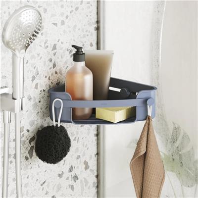 Flex Yapışkanlı Köşe Şampuanlığı Gri Mavi 30.5x23x8.6 cm