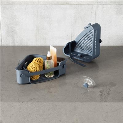 Flex Yapışkanlı Köşe Şampuanlığı Gri Mavi 30.5x23x8.6 cm