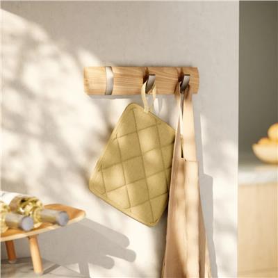 Flip 3Lü Duvar Kancası Doğal-Nikel 30x6x3 cm