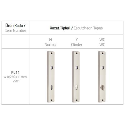 Fosıl Füme Renk Aynalı Kapı Kolu Takımı