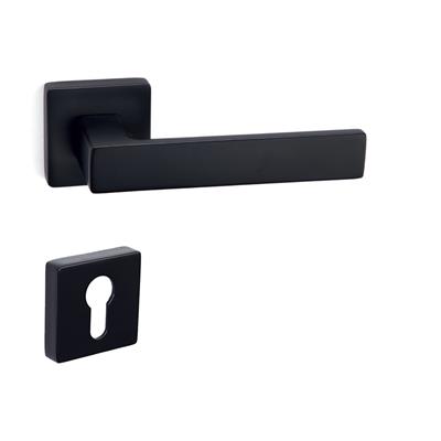 Fosil Rozetli Kapı Kolu Takımı Siyah Renk