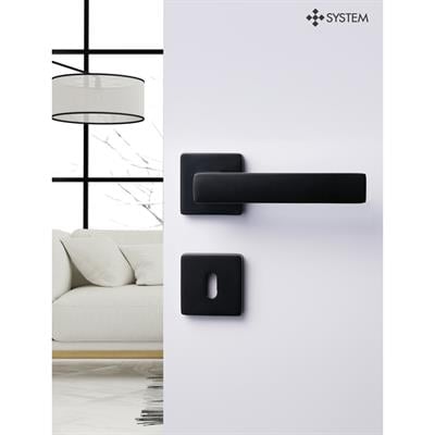 Fosil Rozetli Kapı Kolu Takımı Siyah Renk