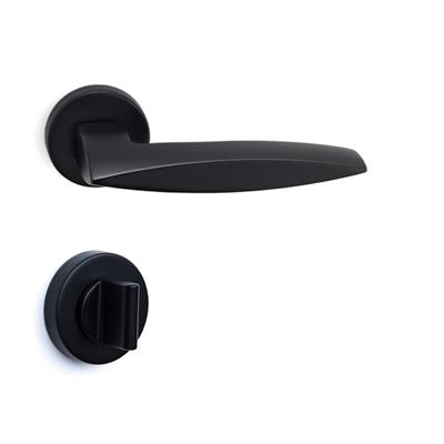 Garnet Rozetli Kapı Kolu Takımı Siyah Renk