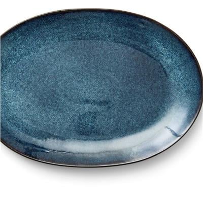 Gastro Seramik Oval Yemek Tabağı Siyah/Koyu Mavi 36 X 25 Cm