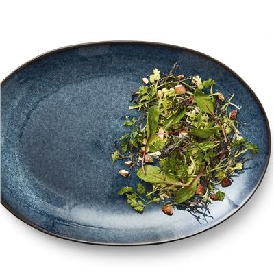Gastro Seramik Oval Yemek Tabağı Siyah/Koyu Mavi 36 X 25 Cm