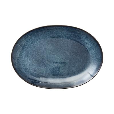 Gastro Seramik Oval Yemek Tabağı Siyah/Koyu Mavi 36 X 25 Cm