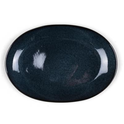 Gastro Seramik Oval Yemek Tabağı Siyah/Koyu Mavi 36 X 25 Cm