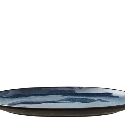 Gastro Seramik Oval Yemek Tabağı Siyah/Koyu Mavi 36 X 25 Cm