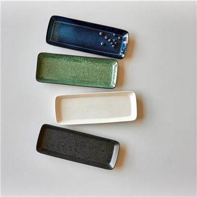 Gastro Servis Tabağı Dikdörtgen Siyah/Koyu Mavi 38 X 14 X 2 Cm