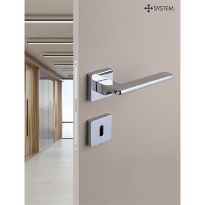 Gıada Rozetli Kapı Kolu Takımı Krom Renk