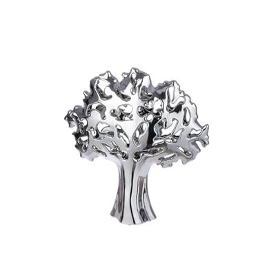 Gılde 2Li Dekoratif Obje Ağaç Seramik Gümüş Renkli L.9 cm W.30 cm Y.32 cm