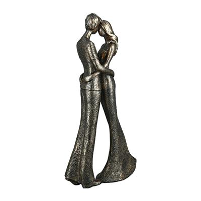 Gılde 2Li Figür Çift Sentetik Reçine Bronz Renkli L.5 cm G.13 cm Y.30 cm
