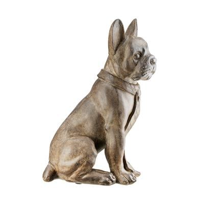 Gılde 2Li Figür Köpek Bulldog Poli Kahverengi L.21 cm W.14 cm H.24 cm