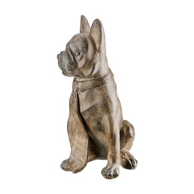 Gılde 2Li Figür Köpek Bulldog Poli Kahverengi L.21 cm W.14 cm H.24 cm