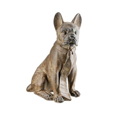 Gılde 2Li Figür Köpek Bulldog Poli Kahverengi L.21 cm W.14 cm H.24 cm