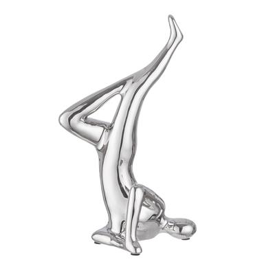 Gılde 3Lü İnsan Figürü Şekli Seramik Gümüş Renkli L.10 cm W.16 cm Y.27 cm