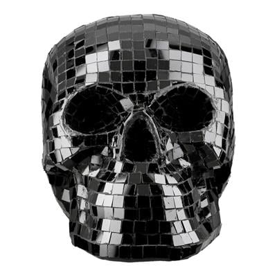 Gılde Dekoratif Kafatası Ayna Camı Siyah U.19 cm G.29 cm Y.18 cm