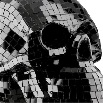 Gılde Dekoratif Kafatası Ayna Camı Siyah U.19 cm G.29 cm Y.18 cm