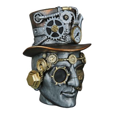 Gılde Dekoratif Obje Başlık Sentetik Reçine Gümüş Renkli L.18 cm W.16 cm H.20 cm