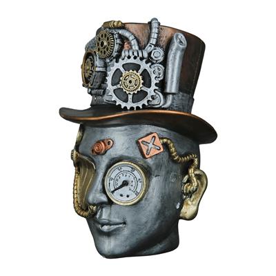 Gılde Dekoratif Obje Başlık Sentetik Reçine Gümüş Renkli L.18 cm W.16 cm H.20 cm