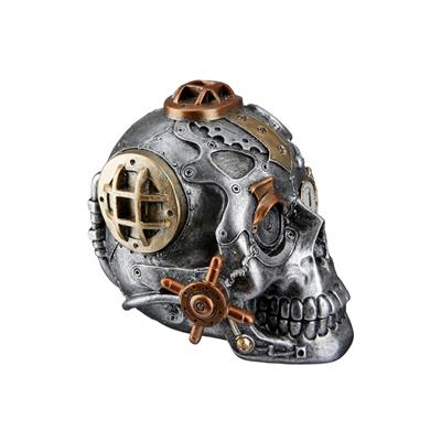 Gılde Dekoratif Obje Kafatası Sentetik Reçine Gümüş Renkli U.13 cm G.19 cm Y.15 cm