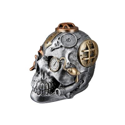 Gılde Dekoratif Obje Kafatası Sentetik Reçine Gümüş Renkli U.13 cm G.19 cm Y.15 cm