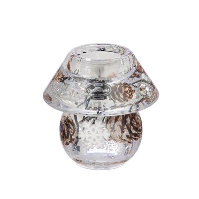 Gılde Dreamlight Tealight Mumluk Noblesse Mini Kar Tanesi Motifli Cam Kahverengi Şeffaf L.10 cm W.10 cm H.10 cm