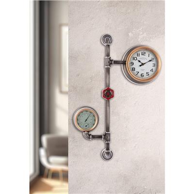 Gılde Duvar Saati Metal Gümüş Renkli U.9 cm G.42 cm Y.60 cm