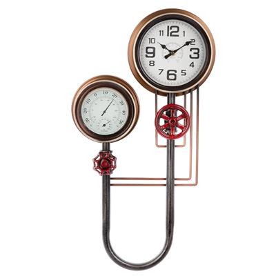 Gılde Duvar Saati Metal Siyah Bakır Renkli L.9 cm W.32 cm H.55 cm