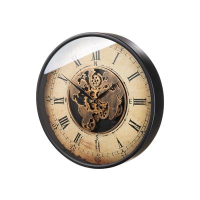 Gılde Duvar Saati Yuvarlak Dişli Motifli Metal Krem/Bakır Renkli L.8 cm D.60 cm