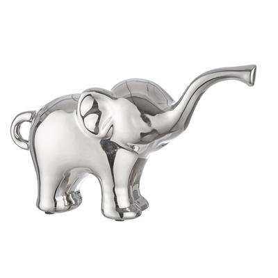 Gılde 3lü Figür Fil Seramik Gümüş Renkli L.9 cm W.28 cm H.16 cm