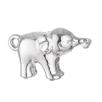 Gılde 3lü Figür Fil Seramik Gümüş Renkli L.9 cm W.28 cm H.16 cm