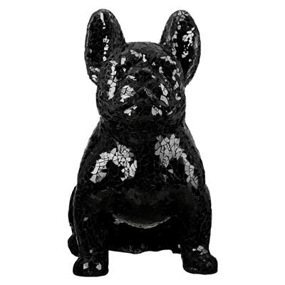 Gılde Figür Köpek Bulldog Kristal Cam Siyah L.24 cm W.40 cm H.38 cm