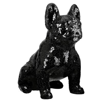 Gılde Figür Köpek Bulldog Kristal Cam Siyah L.24 cm W.40 cm H.38 cm