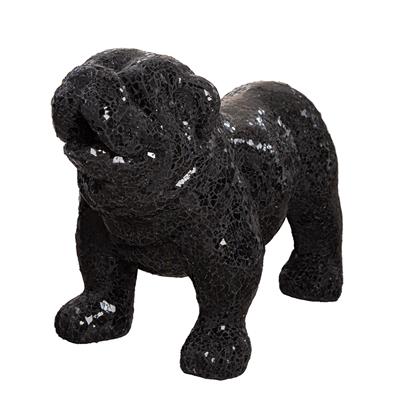 Gılde Figür Köpek Bulldog Kristal Cam Siyah L.30 cm W.42 cm H.42 cm