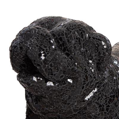 Gılde Figür Köpek Bulldog Kristal Cam Siyah L.30 cm W.42 cm H.42 cm