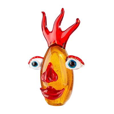 Gılde Glassart Dekoratif Obje Baş Cam Kahverengi L.10 cm W.15 cm H.24 cm