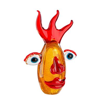 Gılde Glassart Dekoratif Obje Baş Cam Kahverengi L.10 cm W.15 cm H.24 cm