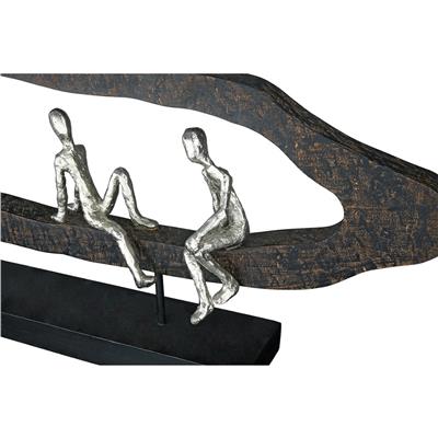 Gılde Heykel Grup Mango Ağacı Siyah Gümüş Renkli L.10 cm W.75 cm H.35 cm