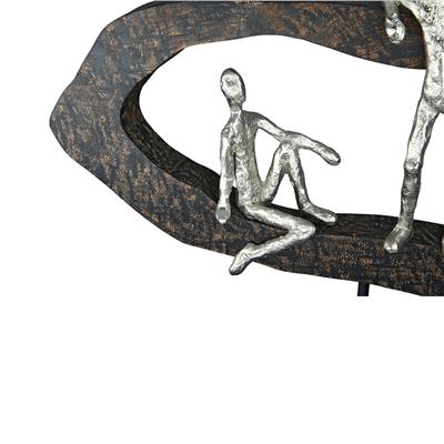 Gılde Heykel Grup Mango Ağacı Siyah Gümüş Renkli L.10 cm W.75 cm H.35 cm