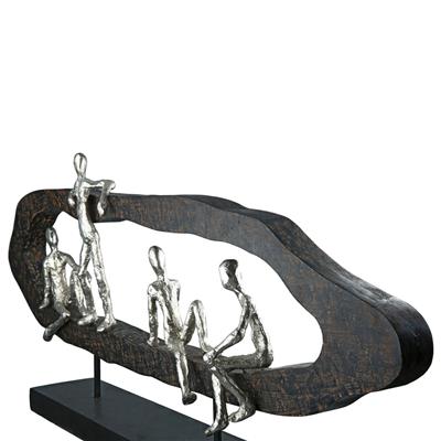 Gılde Heykel Grup Mango Ağacı Siyah Gümüş Renkli L.10 cm W.75 cm H.35 cm