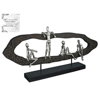 Gılde Heykel Grup Mango Ağacı Siyah Gümüş Renkli L.10 cm W.75 cm H.35 cm