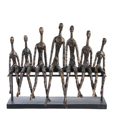 Gılde Heykel Grup Metal Bronz Renkli L.11 cm W.40 cm H.35 cm