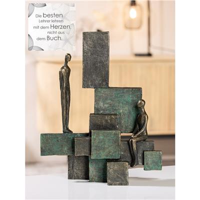 Gılde Heykel İnsan Motifi Sentetik Reçine Bronz Renkli L.10 cm W.30 cm H.24 cm