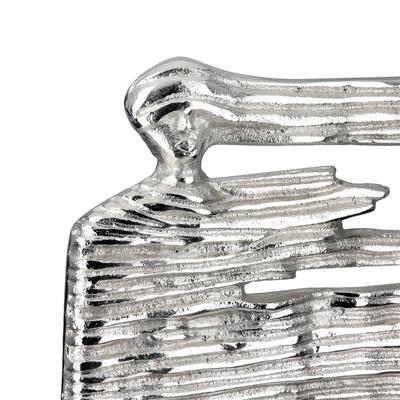 Gılde Heykel Kadın Motifi Alüminyum Gümüş Renklil.11 cm W.36 cm H.38 cm