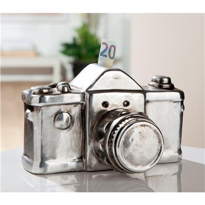 Gılde Kamera Para Kutusu Seramik Gümüş Renkli L.11 cm W.16 cm H.10 cm