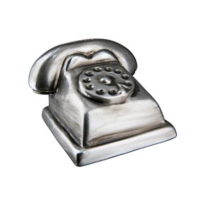 Gılde Kumbara Telefon Seramik Gümüş Renkli L.12 cm W.13 cm H.10 cm