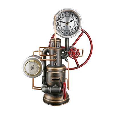 Gılde Kumbara Yer/Masa Saati Metal Kırmızı Siyah Bakır Rengi Gümüş Renkli L.19 cm G.35 cm Y.43 cm