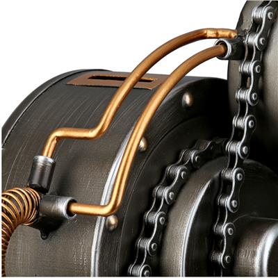 Gılde Para Kutusu Yer/Masa Saati Yuvarlak Metal Gümüş Renkli L.14 cm G.24 cm Y.25 cm