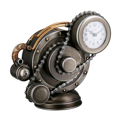 Gılde Para Kutusu Yer/Masa Saati Yuvarlak Metal Gümüş Renkli L.14 cm G.24 cm Y.25 cm